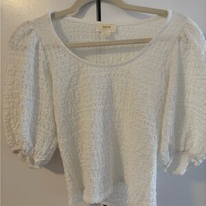 Anthropologie Maeve Cream Textured Blouse